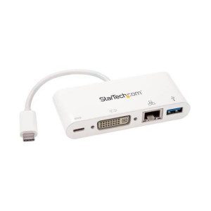 Adattatore Multiporta per Portatili USB-C - Power Delivery - DVI - GbE - USB 3.0 (DKT30CDVPD)