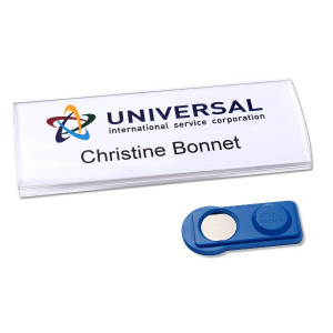 10 Profil badge con calamita   27 x 75 mm