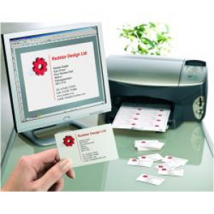 BILGIETTI DA VISITA SATINATI BIANCHI PER STAMPANTI LASER COLORI  DIMENSIONI 85X54  ( 200 ETICHETTE PER CONF.)  (25FF.)  220GR.