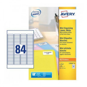 ETICHETTE PER DIAPOSITIVE 35MM  46 X11 1 - ETICHETTE X FOGLIO N 84  (25FF.) LASER (L LC I) (CONF.DA 2100 ETICHETTE)