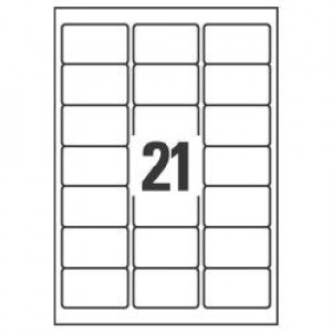 ETICHETTE PER INDIRIZZI 63 5X38 1 - ETICHETTE X FOGLIO N 21  (25FF.)   LASER  (CONF.DA 525 ETICHETTE)
