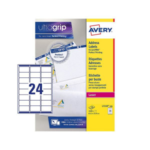 ETICHETTE PER INDIRIZZI 64X34 - ETICHETTE X FOGLIO N 24  (100FF.)       LASER (L LC I) (CONF.DA 2400 ETICHETTE)