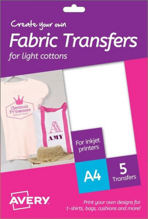 T-SHIRT TRANSFER FOGLI A4 TERMOTRASFERIBILI PER COTONE BIANCO -       STAMPANTI INKJET - 210X297 - 5 FF