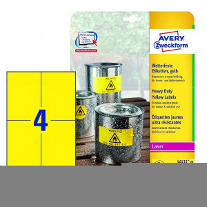 ETICHET.POLIESTERE GIALLO 105X148 - LASER - 20FF - 80 ETICHETTE