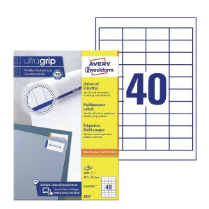 ETICHETTE BIANCHE ECOLOGICHE  CERTIFICATE FSC - QUICKPEEL -           LASER/INKJET/COPIATRICI - 48 5X25 4 - 100 FF