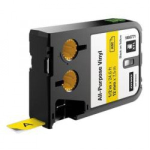 Nastro XTL in Vinile da 12mmx7mt Nero/Giallo