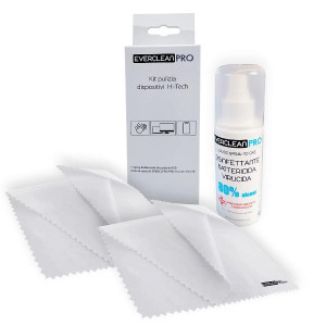 KIT PULIZIA EVERCLEAN PRO EVO - HI TECH - SPRAY + 2 PANNI IN MICROFIB RA CM 30 X 30
