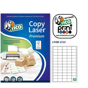 Etichette bianche angoli arrotondati - Laser/Laser a colori/Inkjet/Copiatrici - 37 5x23 5 - 100 ff