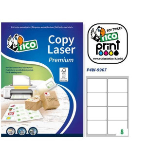 ETICHETTE TICO LASER BIANCHE 99 1x67 7  ETICH. x FOGLIO 8 - CF 100 FF