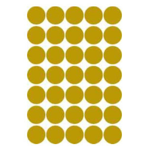 Etichette satinate oro rotonde - tipo/lito e stampanti Laser bianco e nero - d. 36 - 100 ff